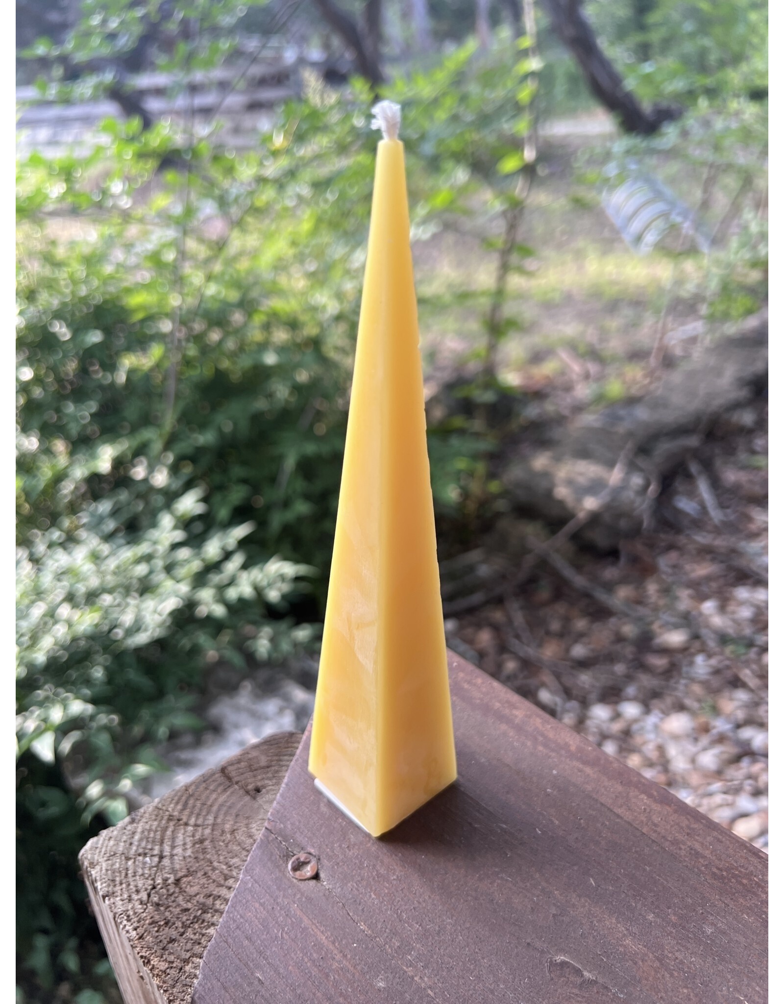 Pyramid Beeswax Candle 8.5 in. Locally made