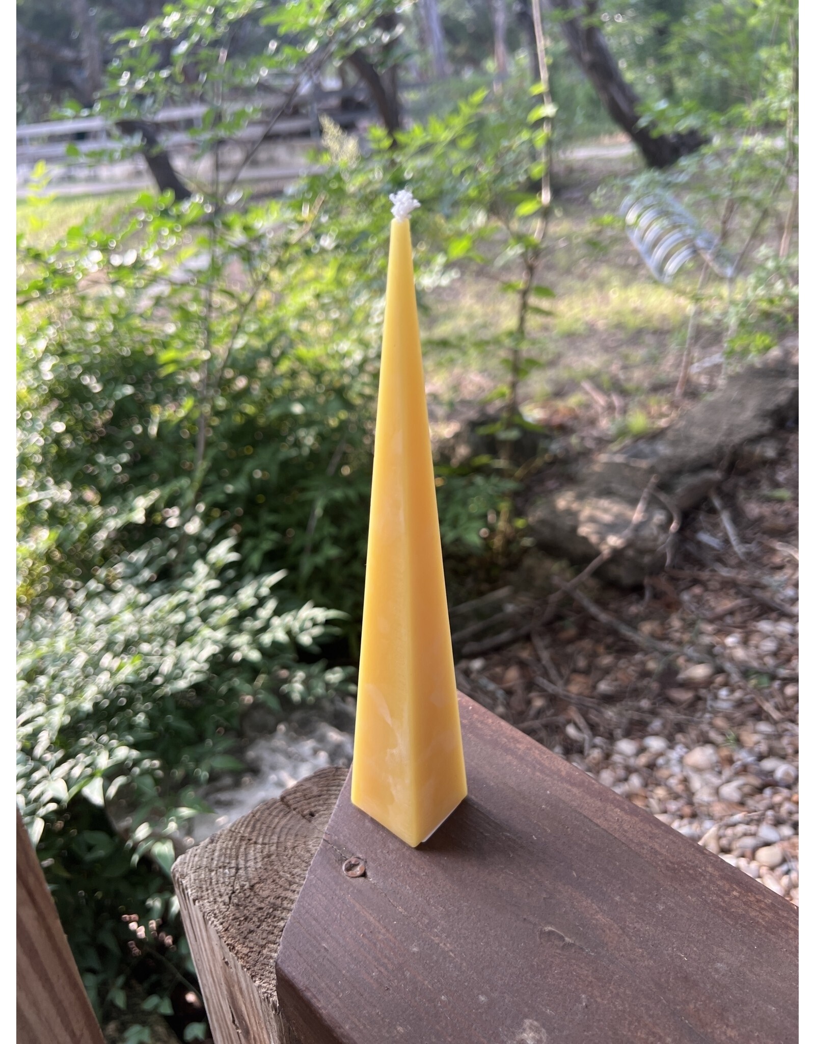 Pyramid Beeswax Candle 5.5 in. Locally made