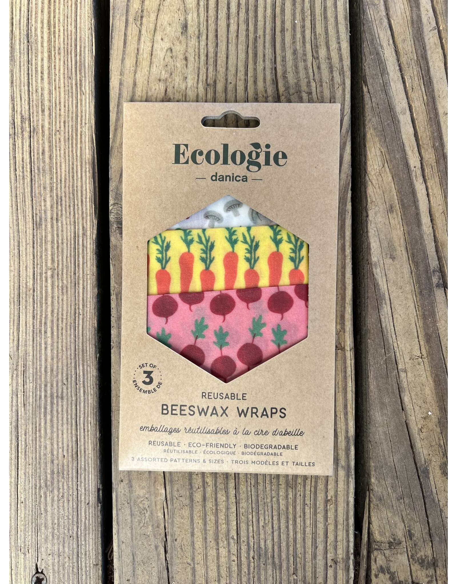 Beeswax Wraps - Veggie. Set of 3