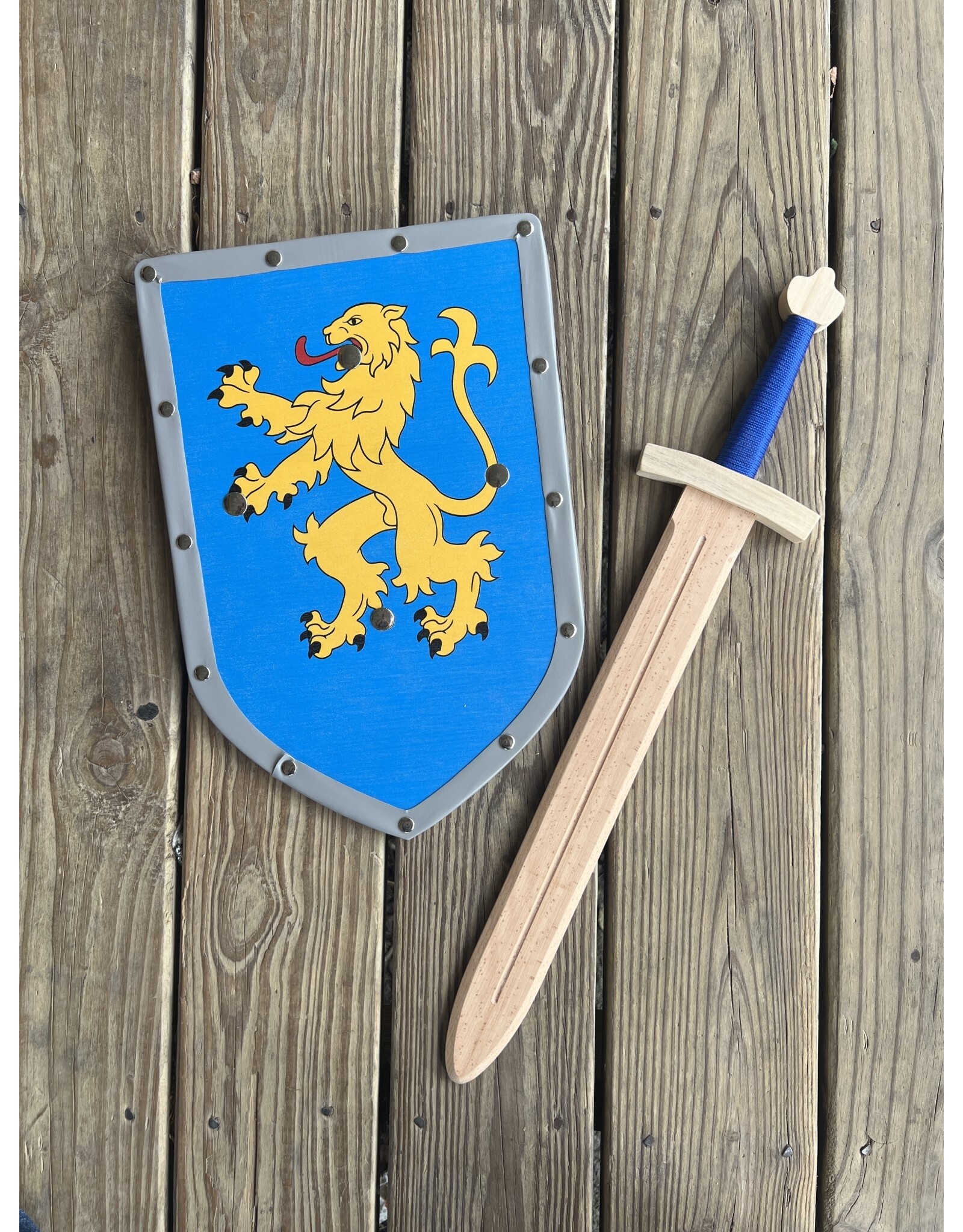 Big Double Edge Sword with Curved Cross Guard and Angled Shield. Local pick up only