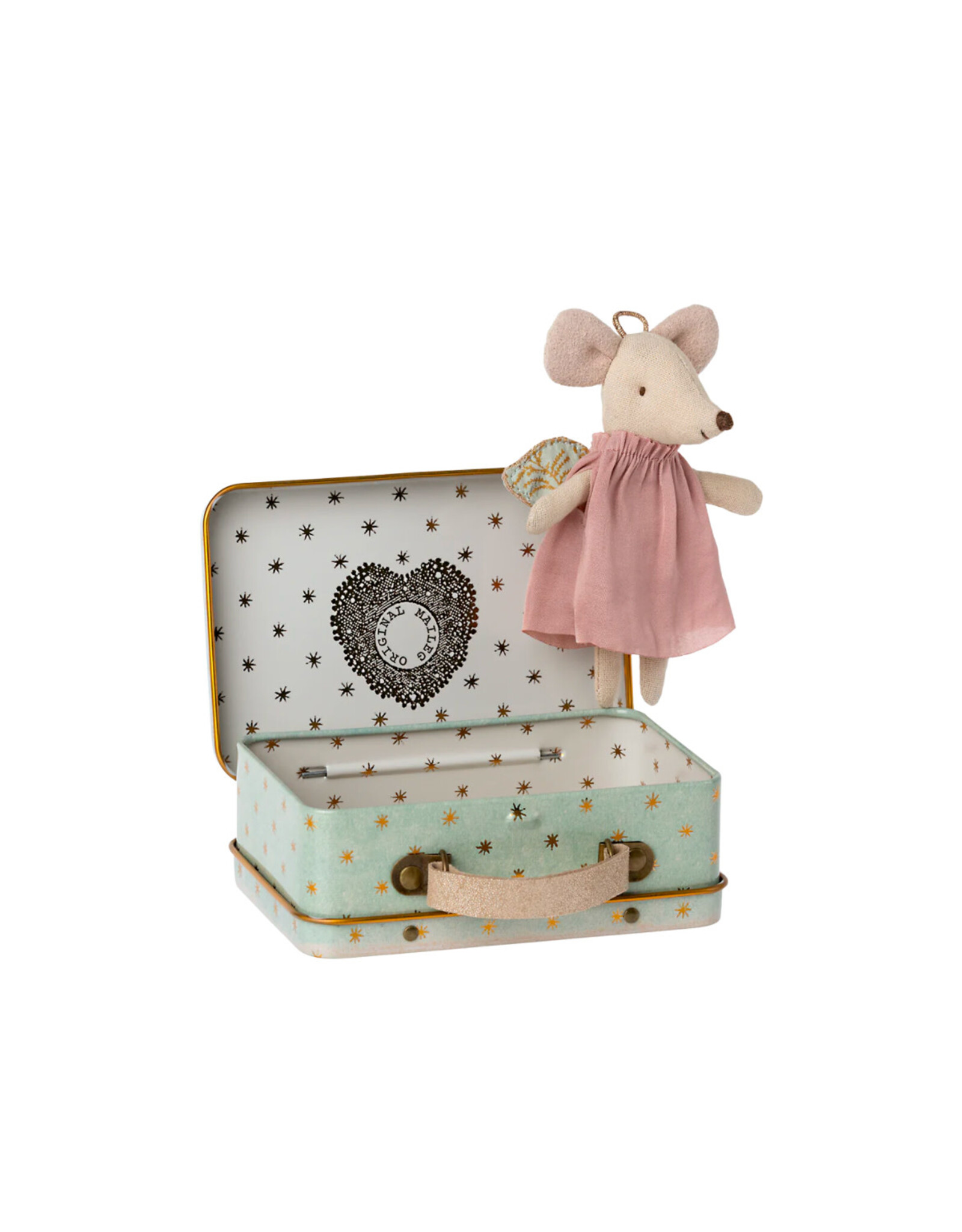 Angel Mouse in Suitcase, Little Sister. Maileg