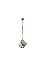 Metal Small Drum Ornament, Dark Green. Maileg