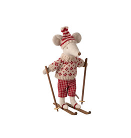 Winter Mouse with Ski Set, Mum. Maileg