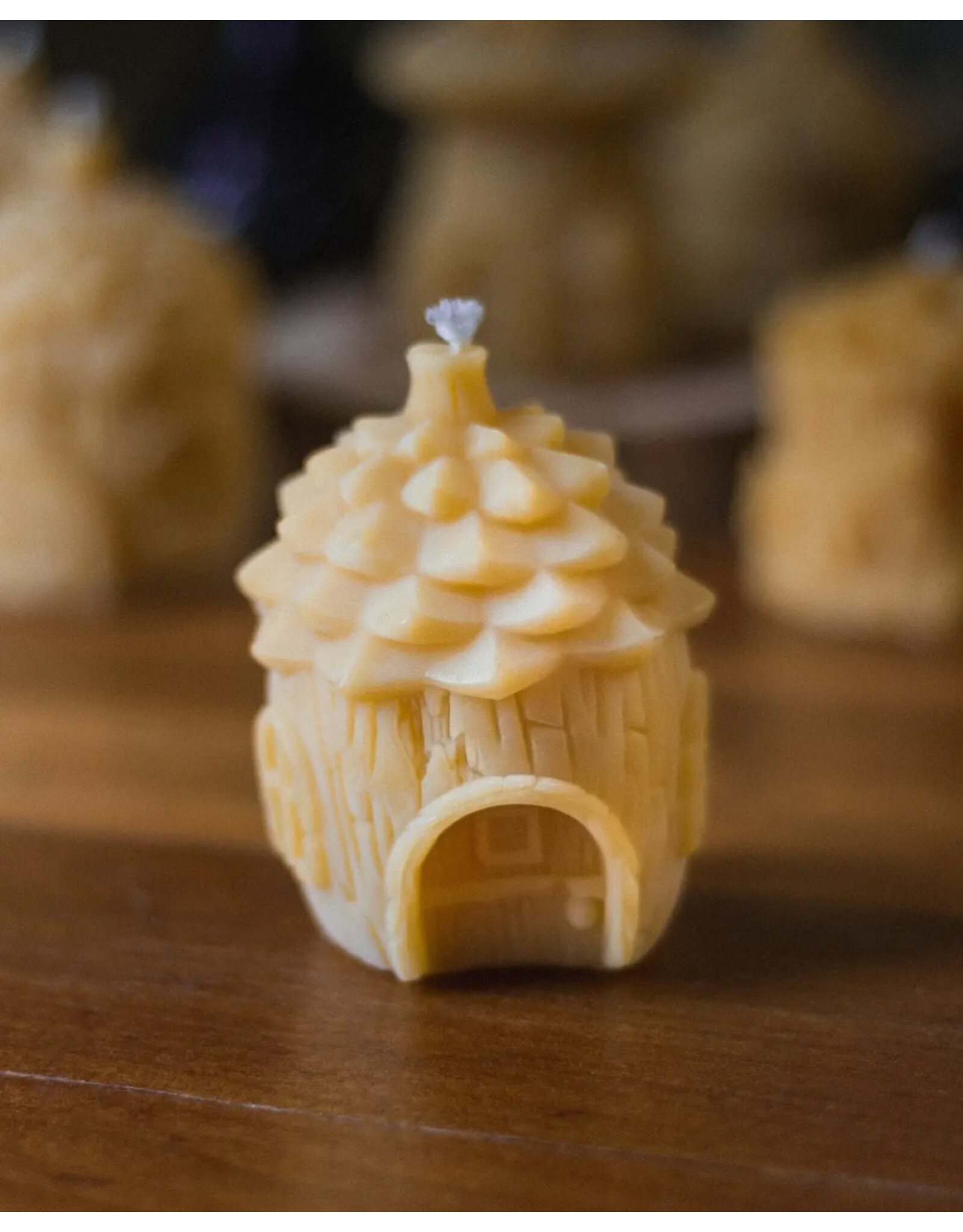 Pinecone Fairy House Beeswax Candle