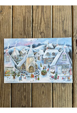 Village Winter Scene Advent Calendar 12x18