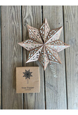 Paper Star Tree Topper with Snowflakes. 12x14