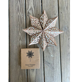 Paper Star Tree Topper with Snowflakes. 12x14