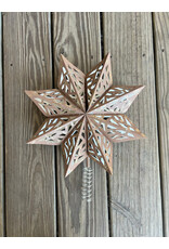 Paper Star Tree Topper with Snowflakes. 12x14