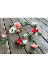 Paper Flower Garland 72" Long. pink tones