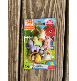 Iwako Chicken and Friends Carded Japanese Erasers