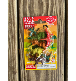 Iwako Dinosaur Carded Japanese Erasers