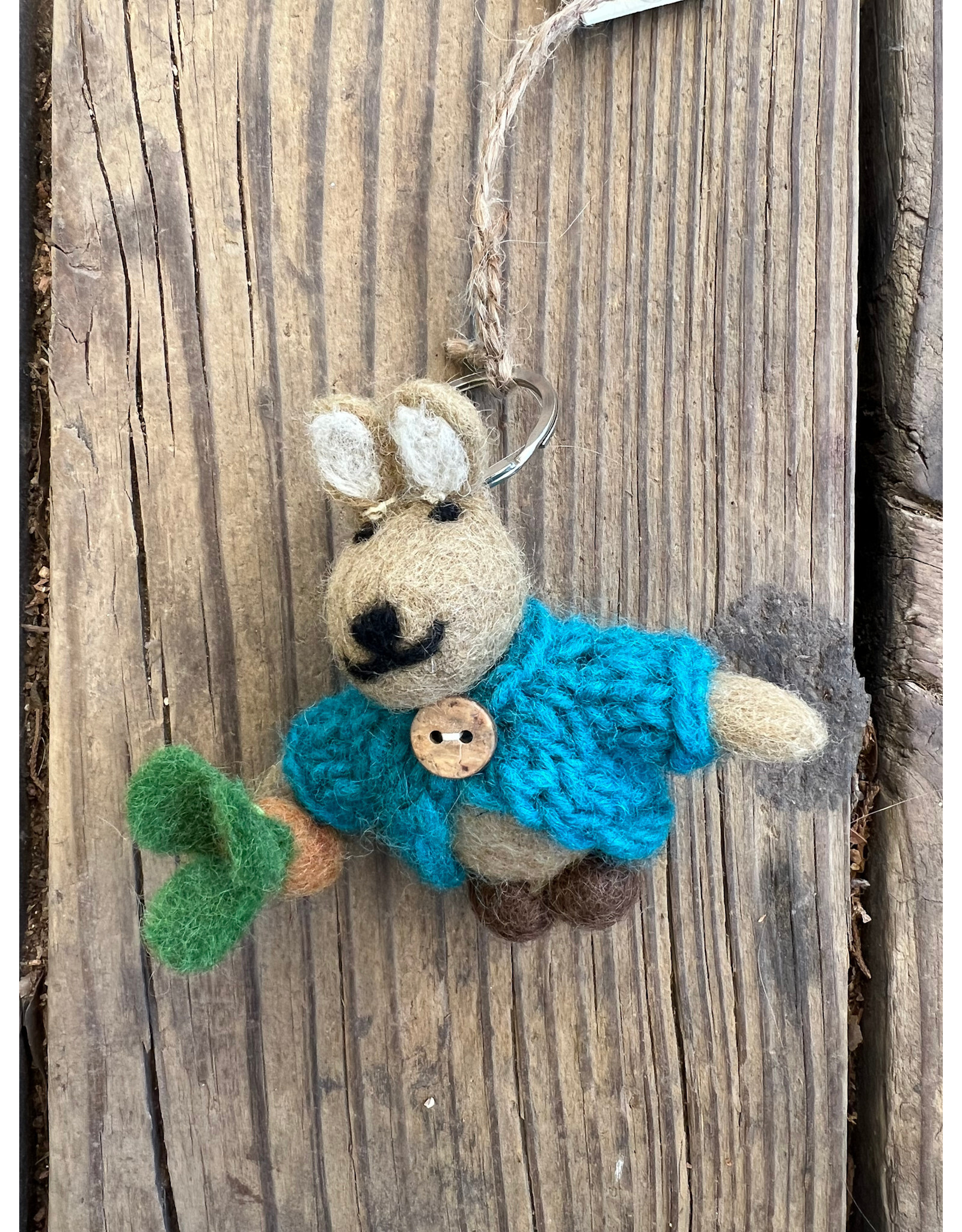 Needlefelt Rabbit Key Ring