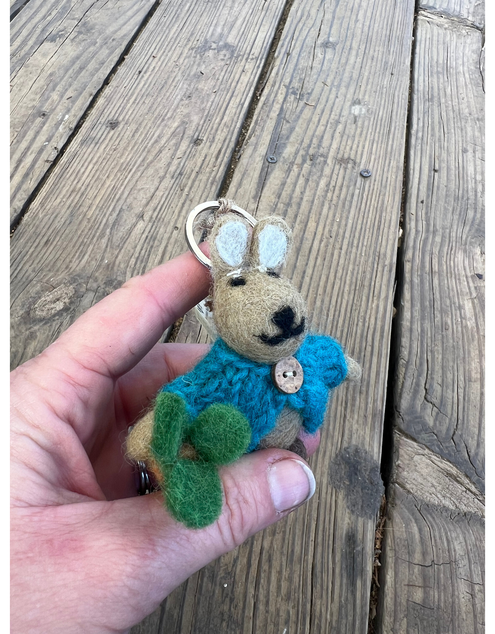 Needlefelt Rabbit Key Ring