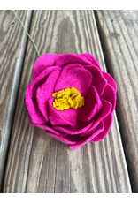 Felt Peony - Magenta. U.S. Made