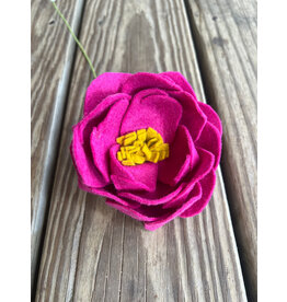 Felt Peony - Magenta. U.S. Made