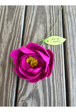 Felt Peony - Magenta. U.S. Made