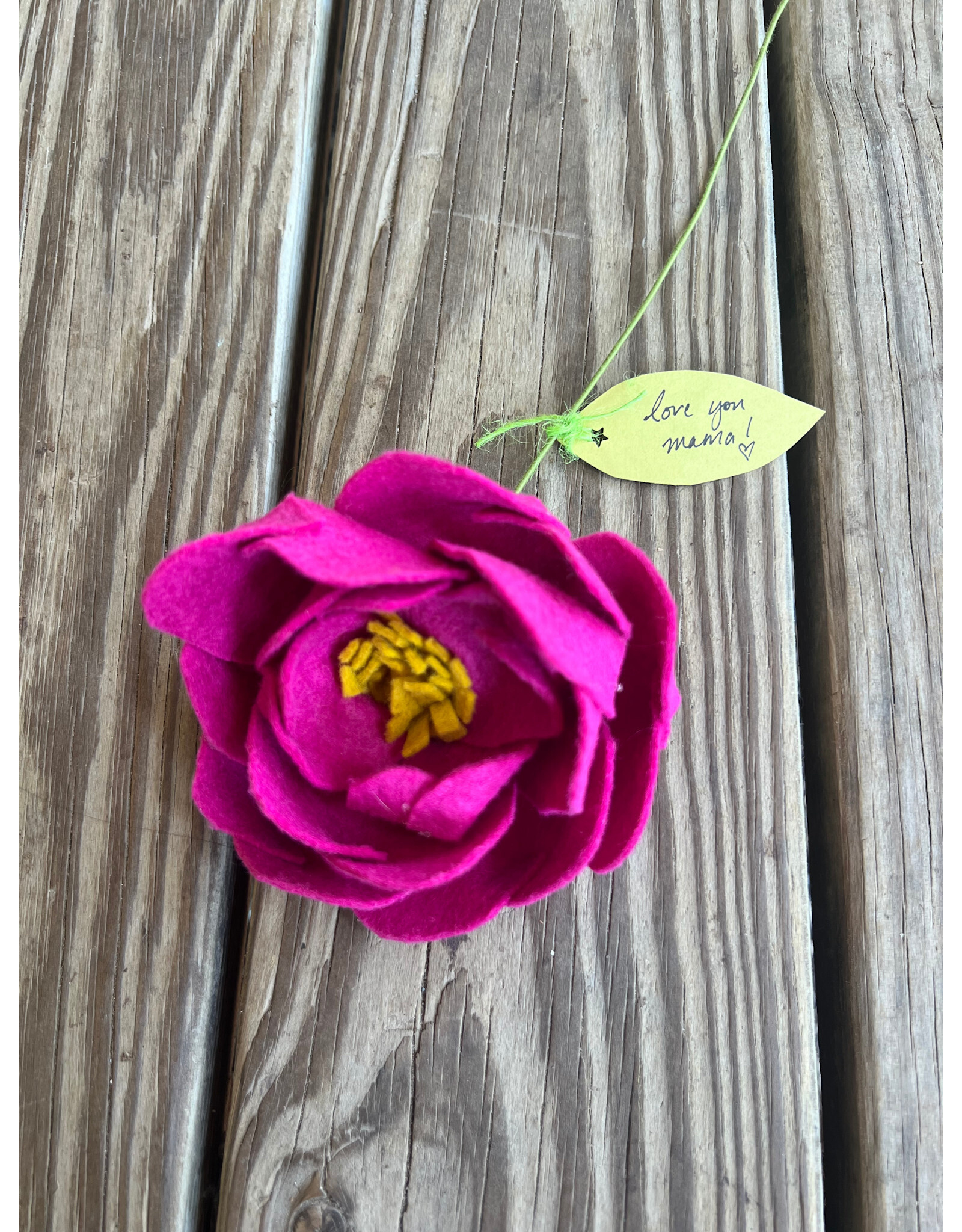 Felt Peony - Magenta. U.S. Made