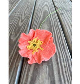 Felt Icelandic Poppy - Coral. U.S. Made
