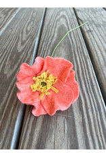 Felt Icelandic Poppy - Coral. U.S. Made