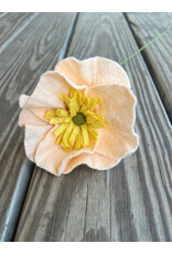 Felt Icelandic Poppy - Peach. U.S. Made