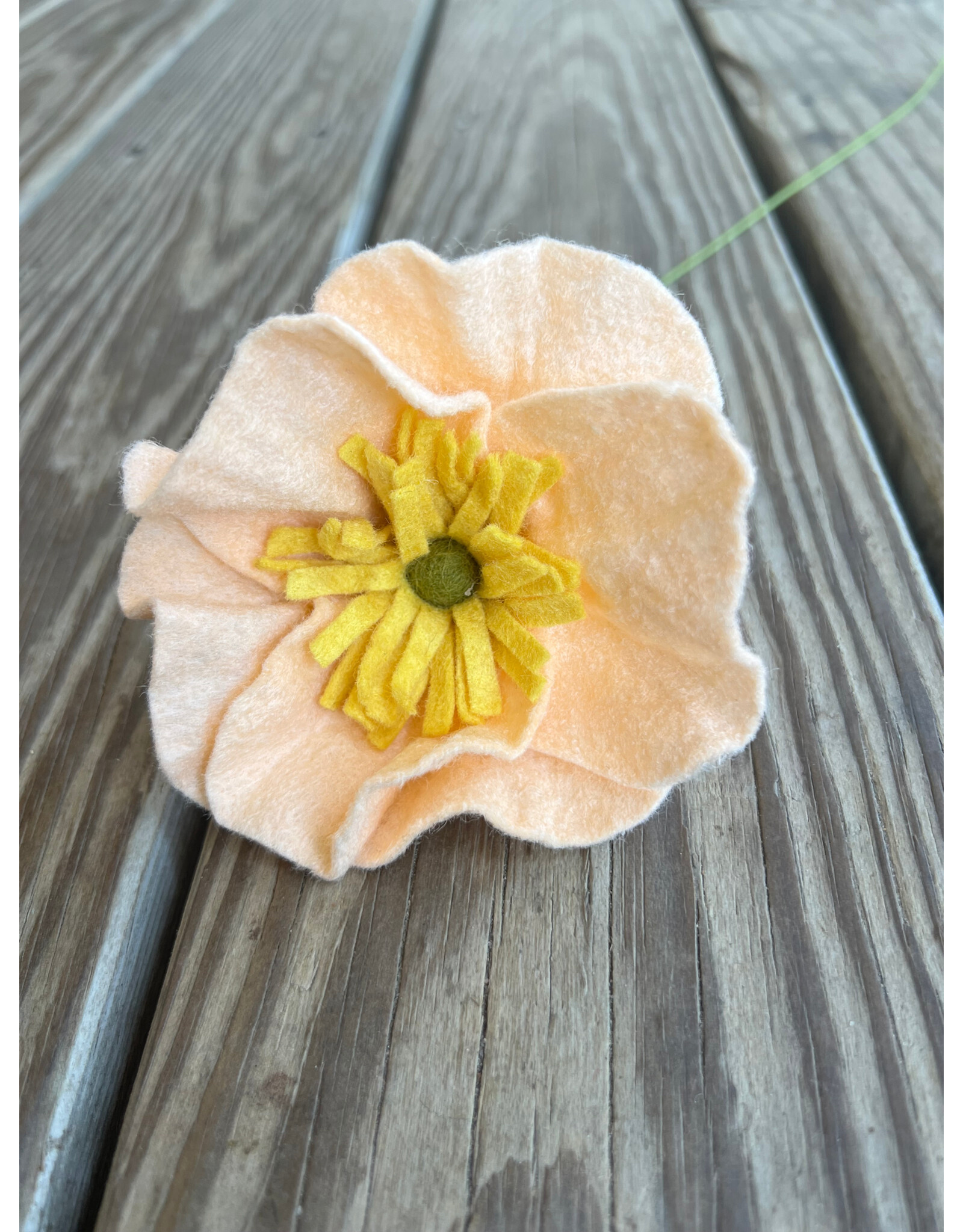 Felt Icelandic Poppy - Peach. U.S. Made