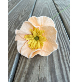 Felt Icelandic Poppy - Peach. U.S. Made