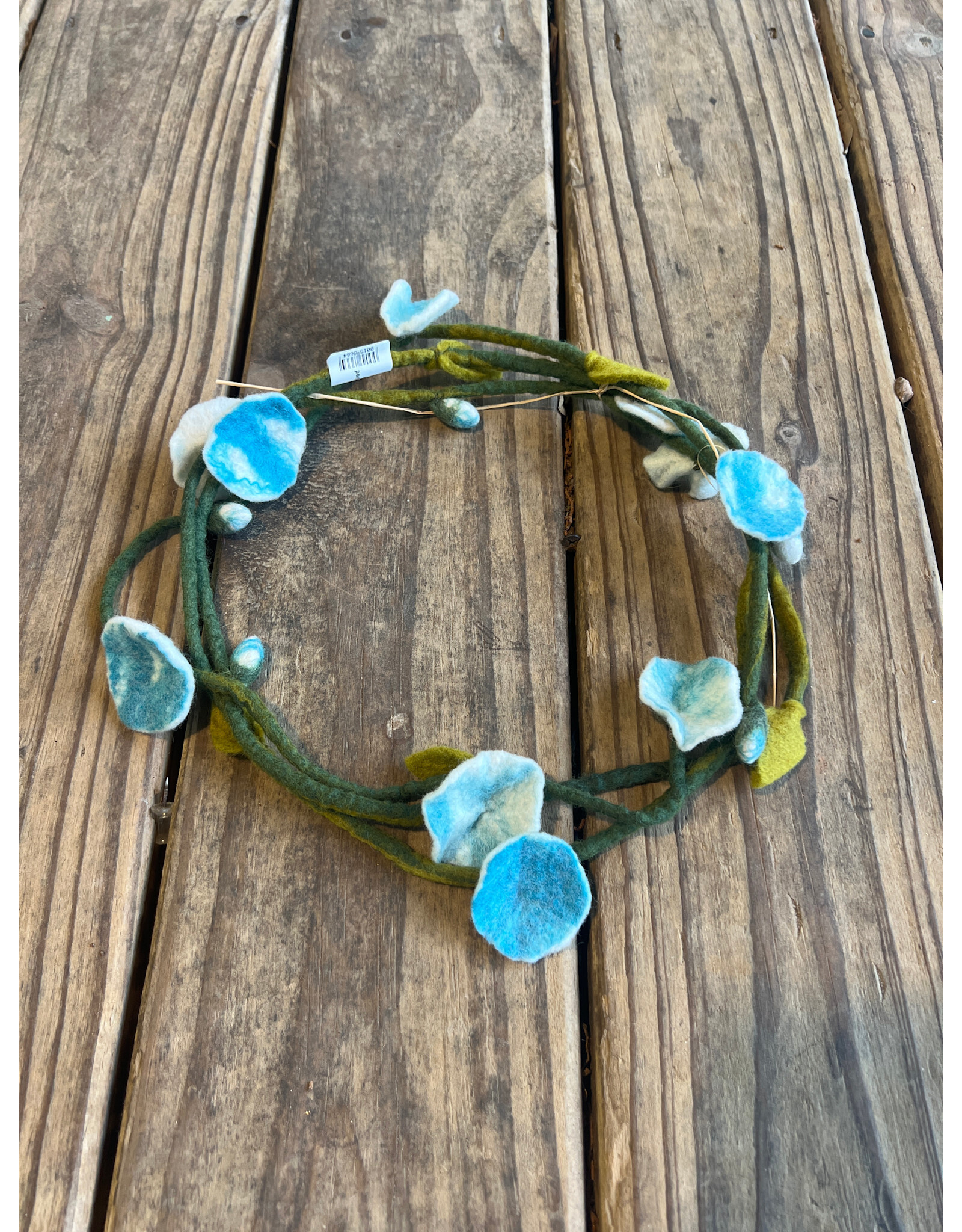 Light Blue Felted Flower Crown
