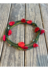 Red Felted Flower Crown
