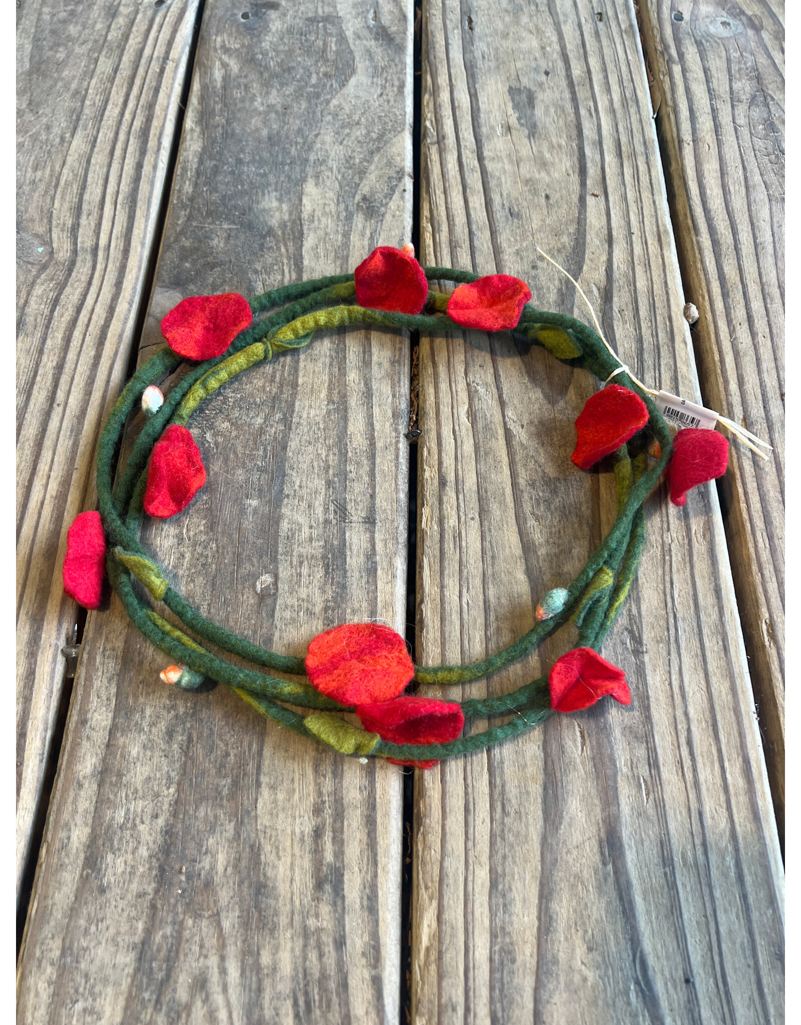 Red Felted Flower Crown