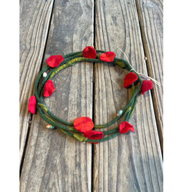 Red Felted Flower Crown