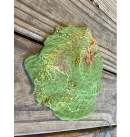 Green Felted Meadow Mat. small. 6in. by Claudia Kunz