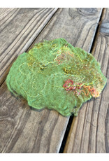Green Felted Meadow Mat. small. 6in. by Claudia Kunz