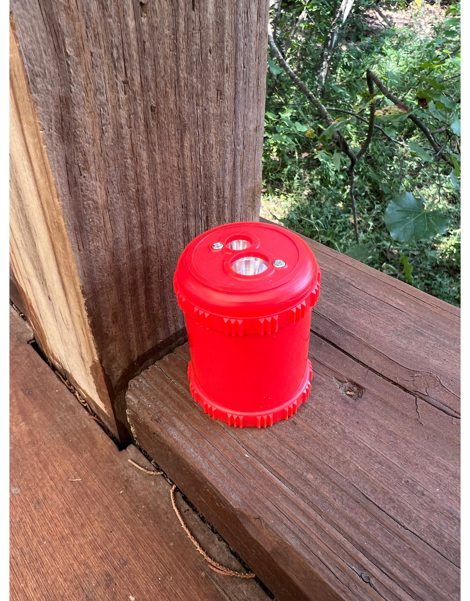 Red Dual Sharpener with Two-Hole Drum