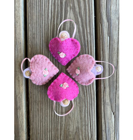 Heart Ornament with Doll 2.5". Colors Vary