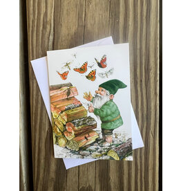 Mini Card - Forest Gnome with Butterflies. by Skovnisser