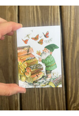 Mini Card - Forest Gnome with Butterflies. by Skovnisser