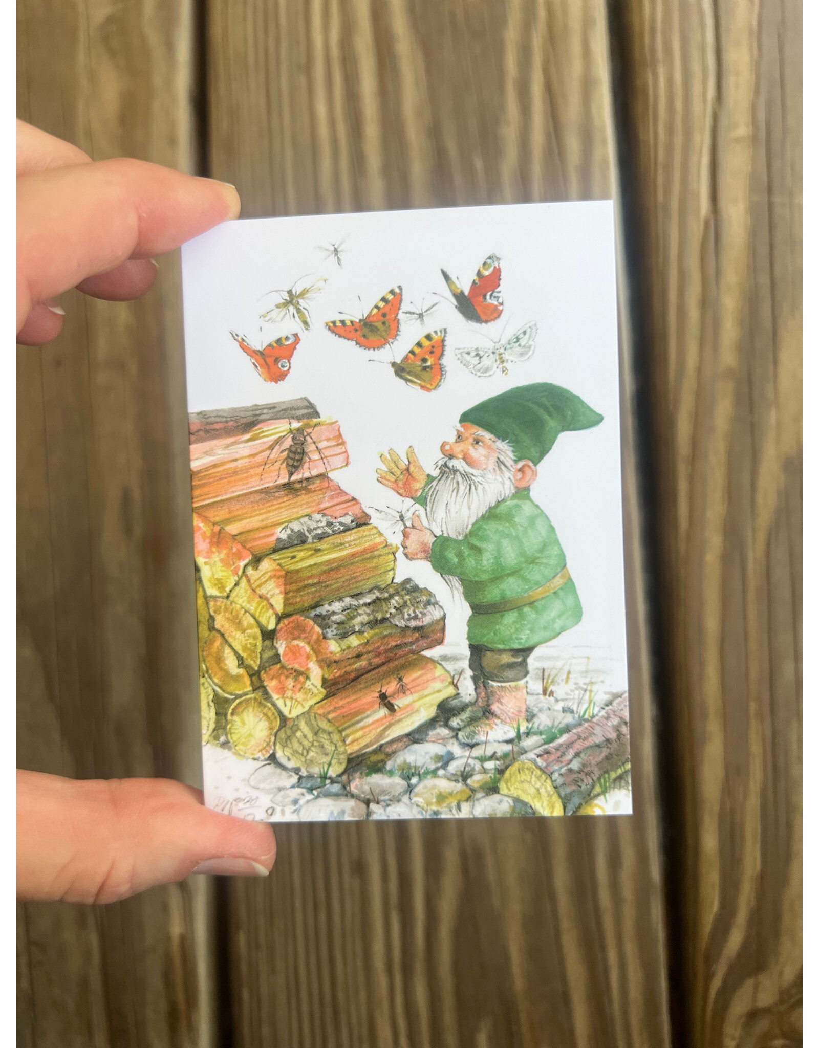 Mini Card - Forest Gnome with Butterflies. by Skovnisser