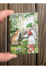 Mini Card - Forest Gnome with Fox. by Skovnisser