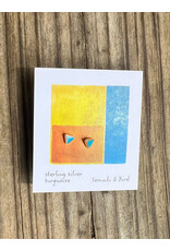 Turquoise Triangle Earrings - Sterling Silver