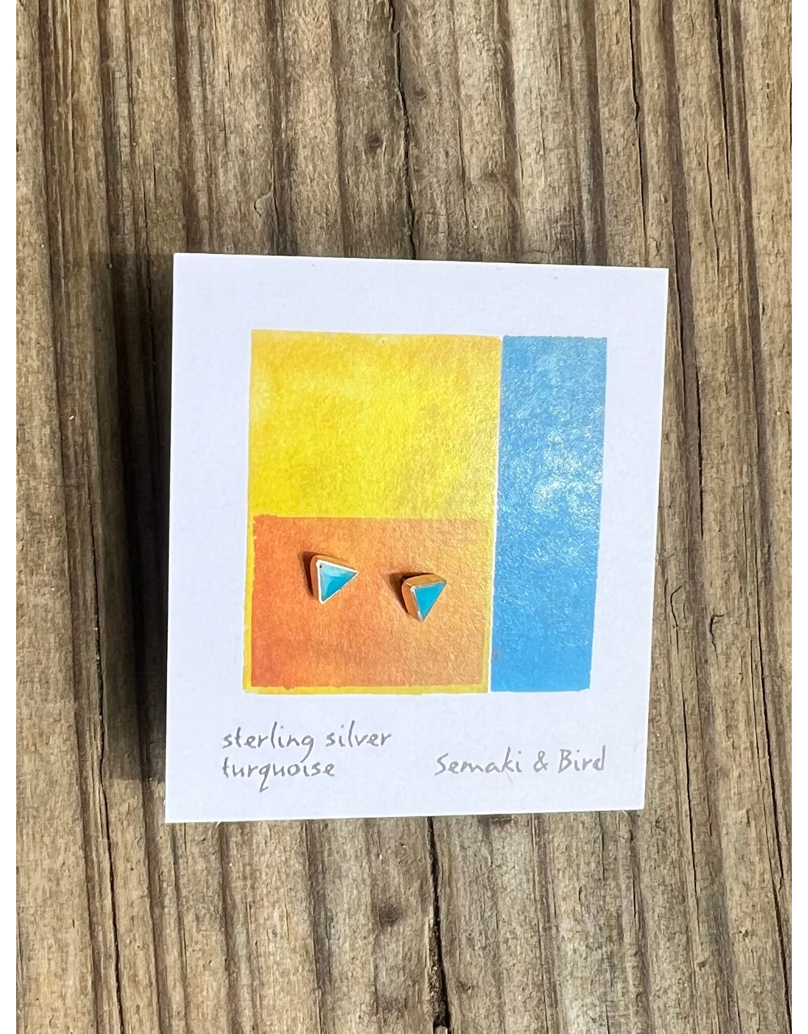 Turquoise Triangle Earrings - Sterling Silver