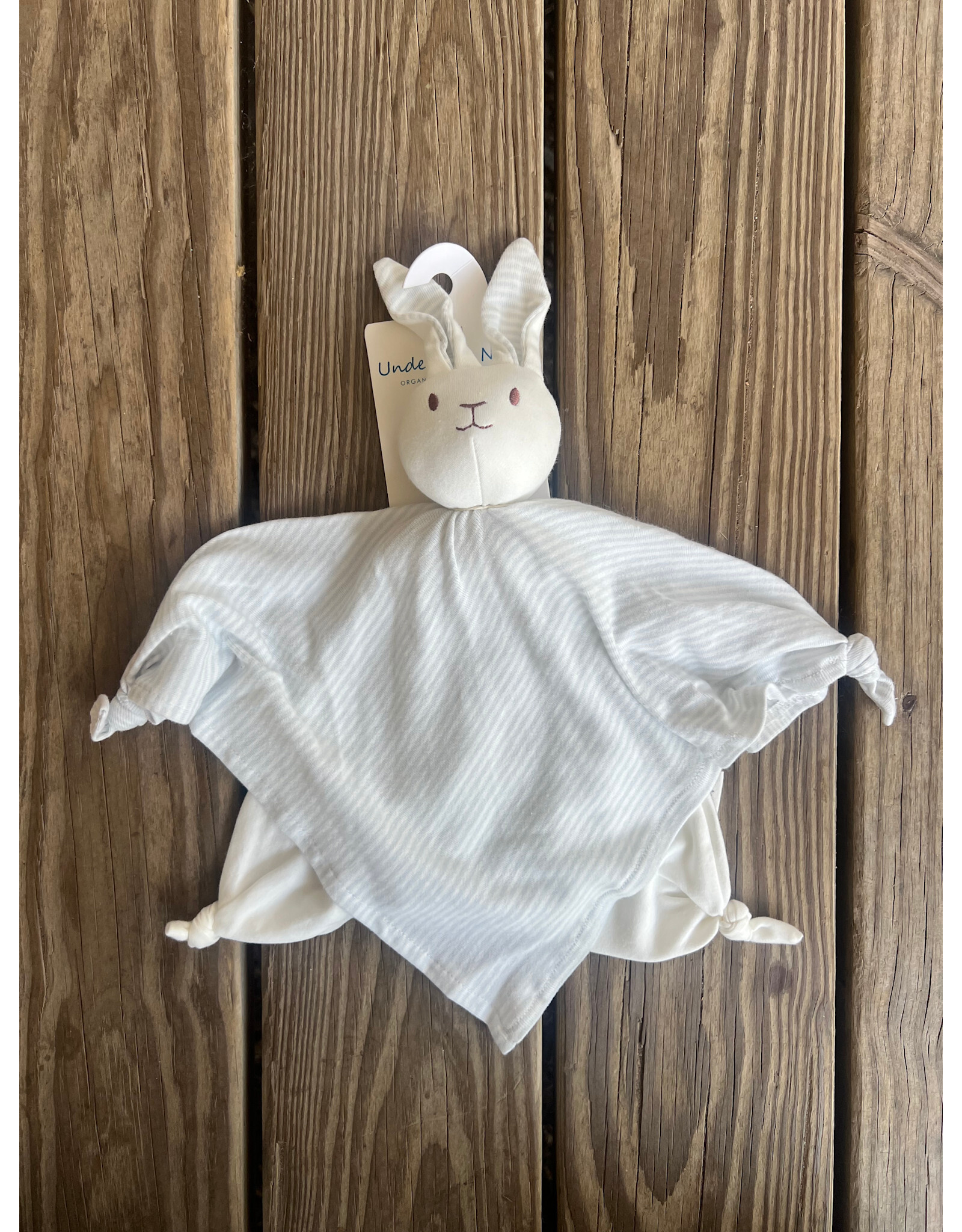 Bunny Blanket Lovey - Pale Blue Stripe. Organic