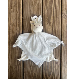 Bunny Blanket Lovey - Pale Blue Stripe. Organic