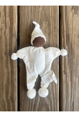 Baby Buddy Lovey - Organic White. Brown Skin. 8 inch