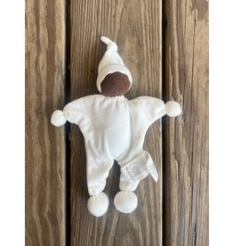 Baby Buddy Lovey - Organic White. Brown Skin. 8 inch