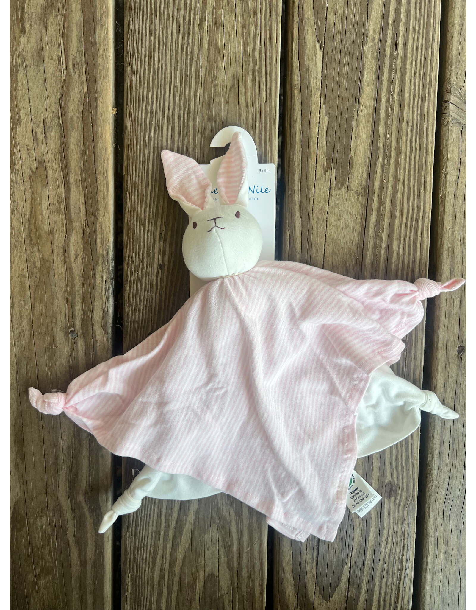 Bunny Blanket Friend Lovey - Pink Stripe. Organic