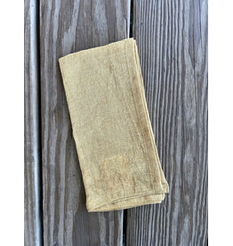Stonewash Linen Napkin. 18" square. Mustard