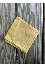 Stonewash Linen Cocktail Napkin. Mustard