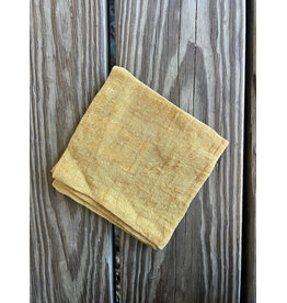 Stonewash Linen Cocktail Napkin. Mustard