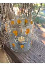 Tiny Pressed Flower Glass Hurricane, Small