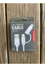Silver 2-in-1 Braided Cable
